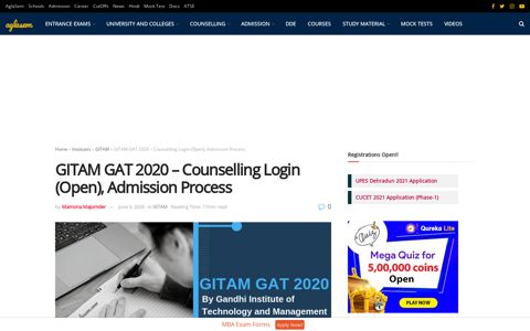 GITAM GAT 2020 - Counselling Login (Open), Admission ...