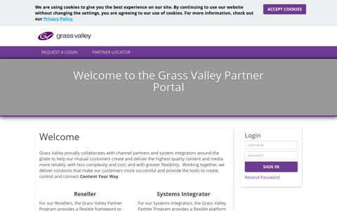 Grass Valley Partner Portal