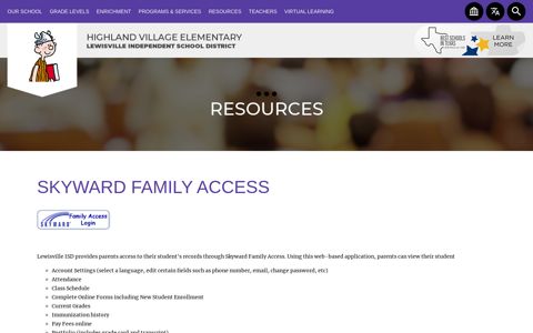 Resources / Skyward Family Access - Lewisville ISD