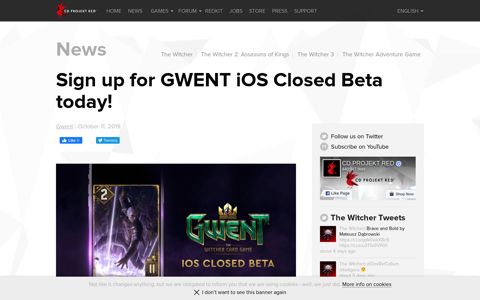 Sign up for GWENT iOS Closed Beta today! - CD PROJEKT RED