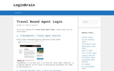 travel bound agent login - LoginBrain