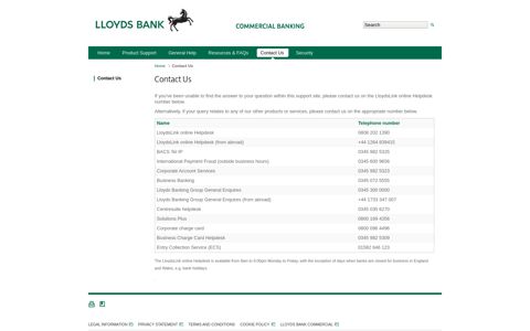 Contact Us | LloydsLink online Support Centre