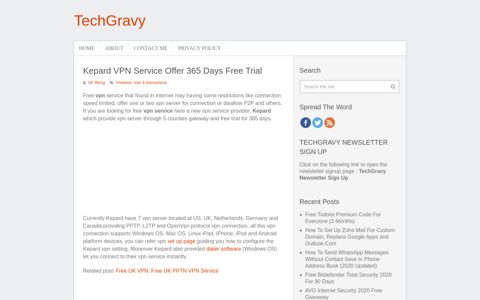 Kepard VPN Service Offer 365 Days Free Trial - TechGravy