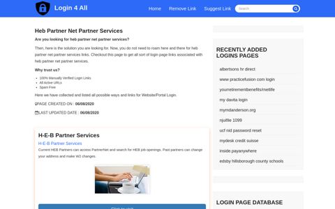 heb partner net partner services - Official Login Page [100 ...