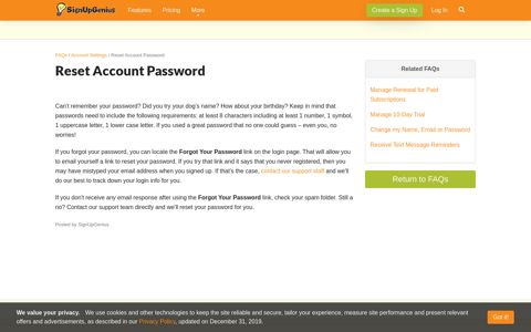 Reset Account Password - Sign Up Genius