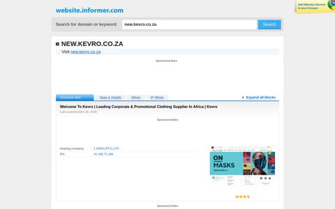 new.kevro.co.za at WI. Welcome To Kevro | Leading ...