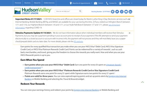 HVCU Rewards! Program | Hudson Valley Credit Union