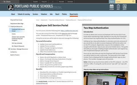 Payroll Services / Employee Self Service Portal