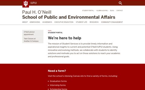 Student Portal: Paul H. O'Neill School of Public and ...
