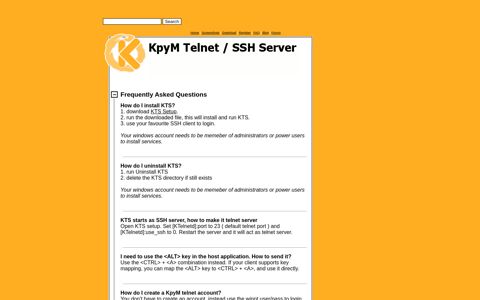 FAQ - KpyM Telnet/SSH Server