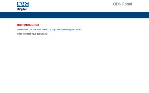 ODS Portal - NHS Digital ODS Portal
