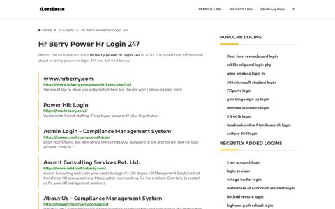 Hr Berry Power Hr Login 247 ❤️ One Click Access