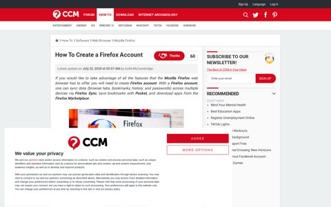 How To Create a Firefox Account - CCM