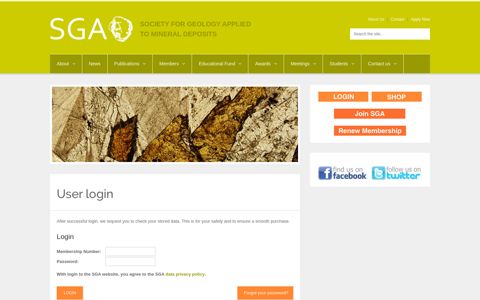 Login-Form - Society for Geology Applied to Mineral Deposits
