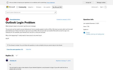 Outlook Login Problem - Microsoft Community