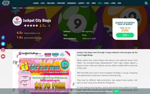 Jackpot City Bingo - CLOSED - Games and Casino