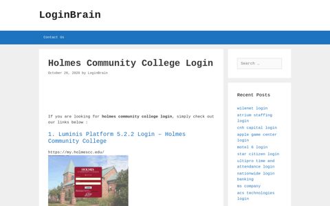 Holmes Community College - Luminis Platform 5.2.2 Login ...