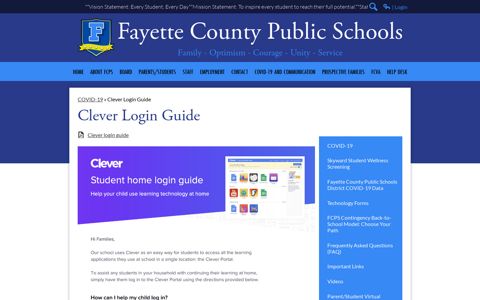 Clever Login Guide – COVID-19 – Fayette County Public ...