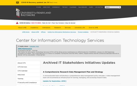 Archived IT Stakeholders Initiatives Updates - Center for ...