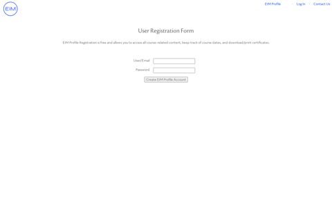 User Registration Form - EIM Profile - Evidence in Motion