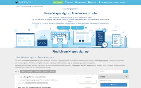 Livemixtapes sign up Freelancers or Jobs Online - Truelancer