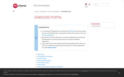 Embedded portal | STB Linux & WebKit | Infomir Documentation