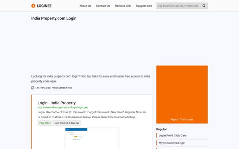 India Property.com Login