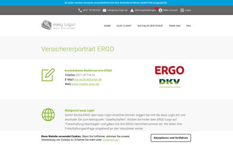 Versichererportrait ERGO | easy Login