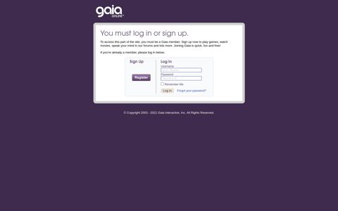 Log In | Gaia Online