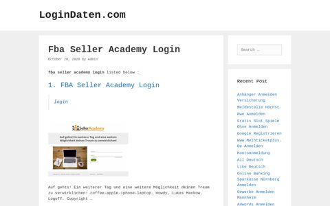 Fba Seller Academy Login - LoginDaten.com