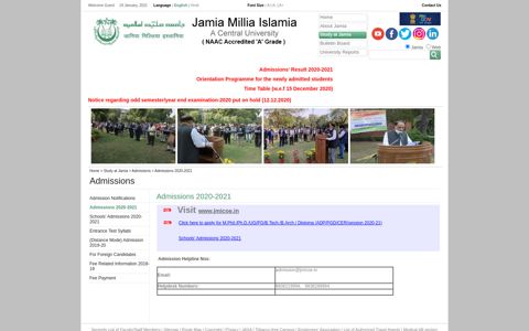 Study at Jamia - Admissions 2020-2021 - Jamia Millia Islamia