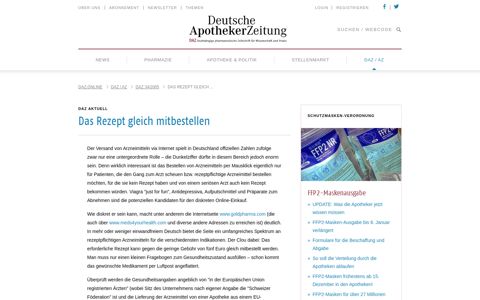 Das Rezept gleich mitbestellen - Deutsche Apotheker Zeitung