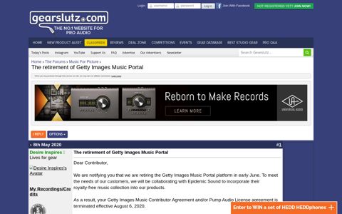 The retirement of Getty Images Music Portal - Gearslutz