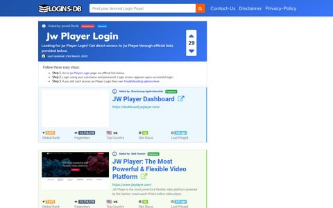 Jw Player Login - Logins-DB