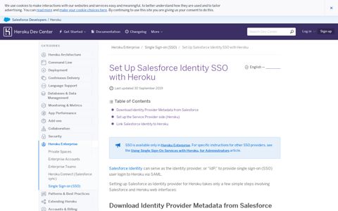 Set Up Salesforce Identity SSO with Heroku | Heroku Dev Center