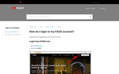 BoldBrush — How do I login to my FASO account?