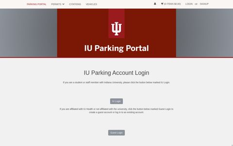 IU - IU Parking Account Login - IU Parking Portal