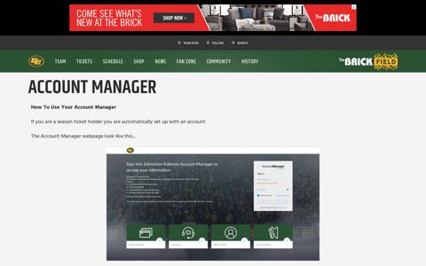 Account Manager - Edmonton Football Team