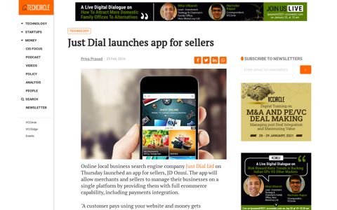 Just Dial launches app for sellers - TechCircle