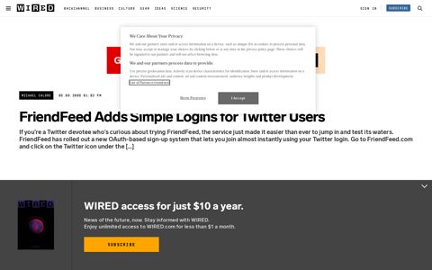 FriendFeed Adds Simple Logins for Twitter Users | WIRED