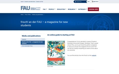 frisch! an der FAU – a magazine for new students › Friedrich ...