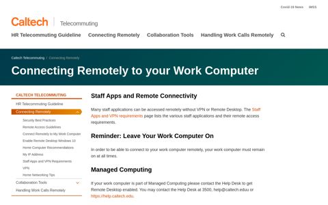 Connecting Remotely to your Work Computer | Caltech ...