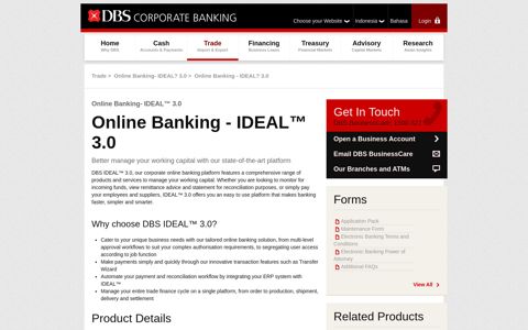 Online Banking - IDEAL™ 3.0 | DBS Bank Indonesia