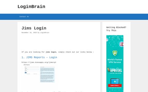 Jims Jims Reports - Login - LoginBrain
