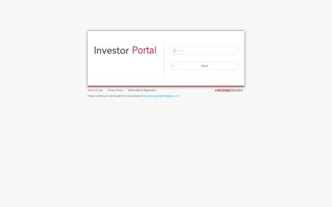 Investor Portal - HedgeServ