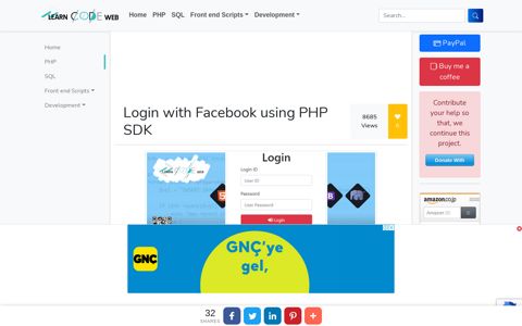 Login with Facebook using PHP SDK - LearnCodeWeb