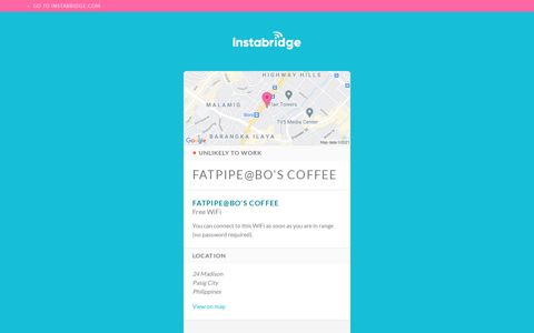 Fatpipe@BO's Coffee - Instabridge