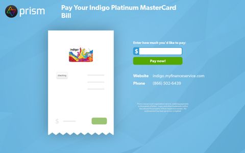 Pay Your Indigo Platinum MasterCard Bill • Prism