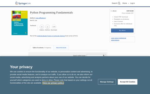 Python Programming Fundamentals | SpringerLink