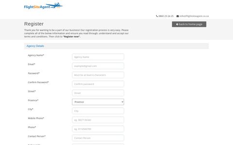Register - FlightSite Agent